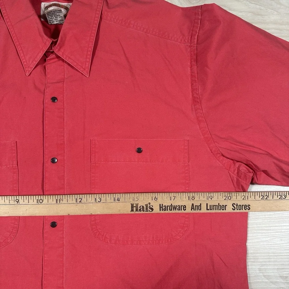 Vintage Banana Republic Shirt Mens Large Pink Chambray‎ Safari Long Sleeve Snap